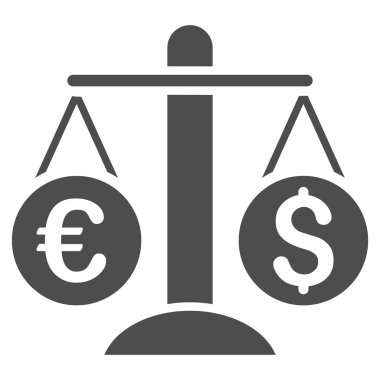 Para birimi ölçekler düz vektör simgesi