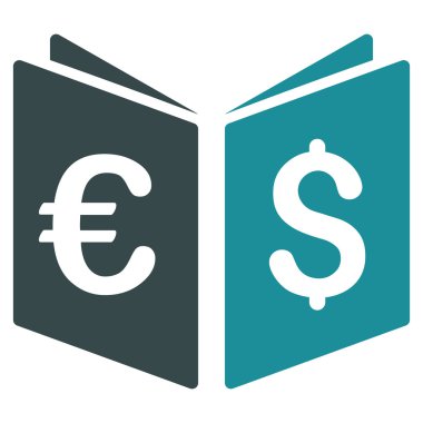 Para birimi kitap düz vektör simgesi