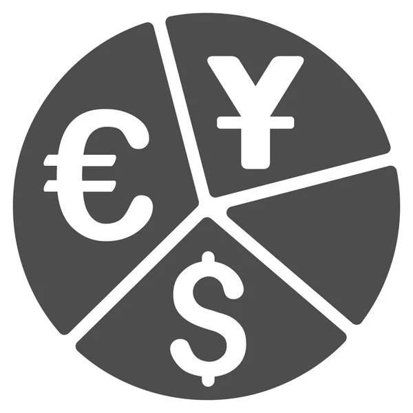 Pénznem kördiagram lapos Vector Icon — Stock Vector