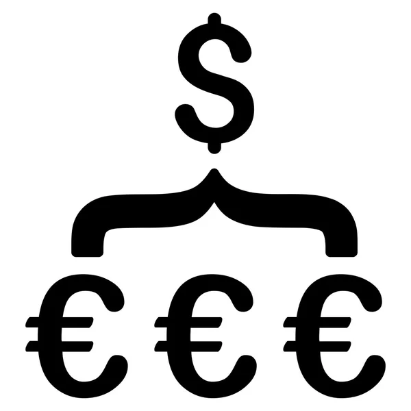 Euro Dollar Conversion Agrégateur Icône vectorielle plate — Image vectorielle