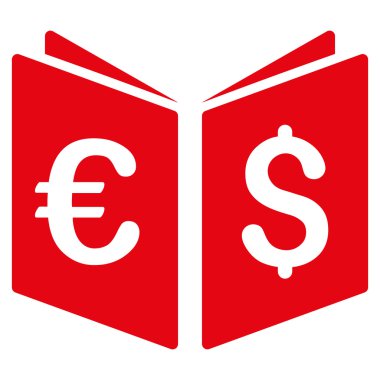 Para birimi kitap düz vektör simgesi