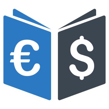 Para birimi kitap düz vektör simgesi