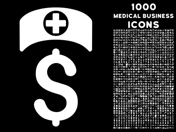 Икона медицинского бизнеса с 1000 иконами медицинского бизнеса — стоковый вектор