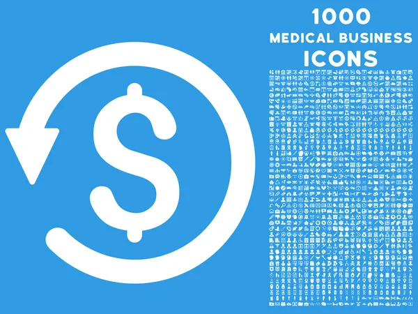 Значок "Возврат денег" с 1000 иконками медицинского бизнеса — стоковый вектор