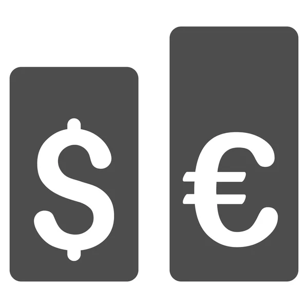 Currency Rate Bars Flat Vector Icon — Stock Vector