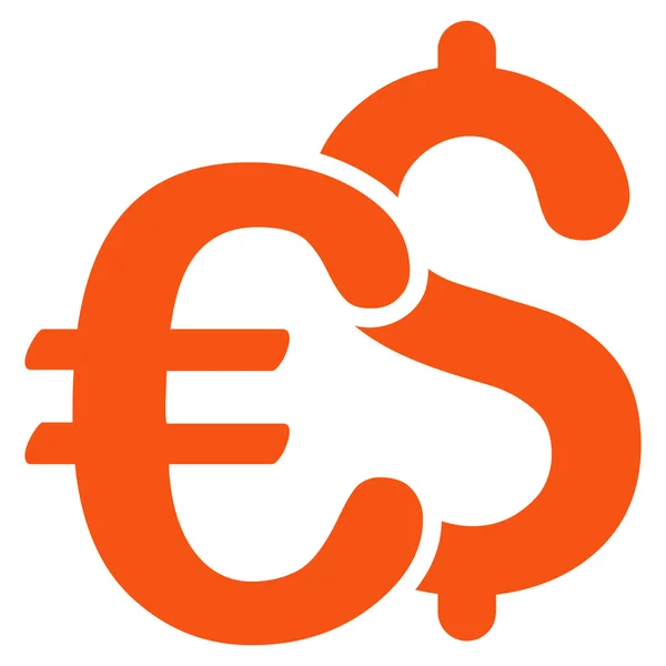 Euro en Dollar-symbolen platte Vector Icon — Stockvector