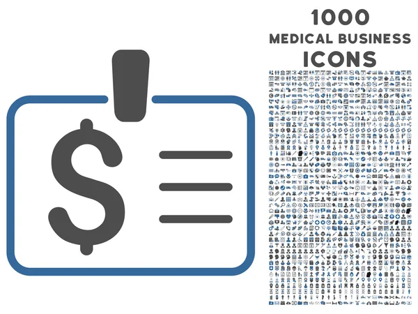 Икона значка "Доллар США" с 1000 иконами медицинского бизнеса — стоковый вектор