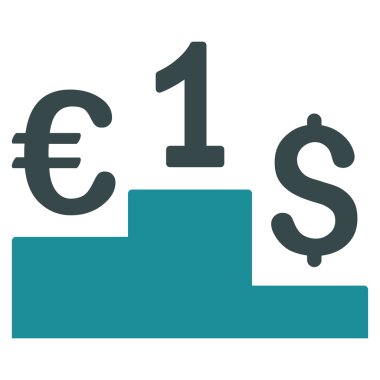 Para birimi rekabet düz vektör simgesi