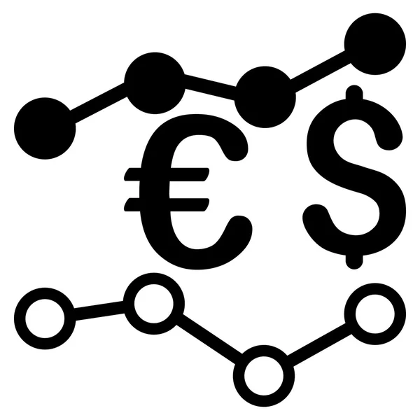 Валютные графики Плоская векторная икона — стоковый вектор