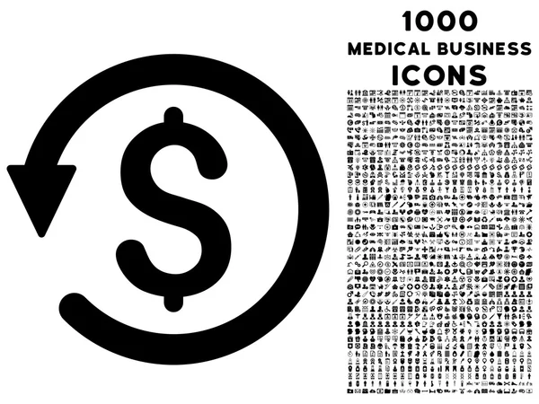Значок "Возврат денег" с 1000 иконками медицинского бизнеса — стоковый вектор