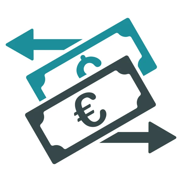 Échange de billets Icône vectorielle plate — Image vectorielle