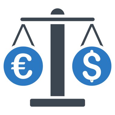 Döviz Alım ağırlık düz vektör simgesi