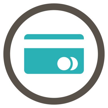 Banka kartı düz yuvarlak vektör simgesi