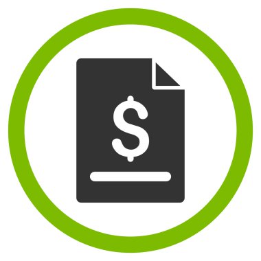 Vektör simge fatura sayfa düz yuvarlak