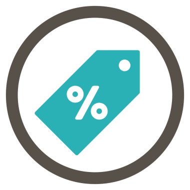 İndirim etiketi düz yuvarlak vektör simgesi