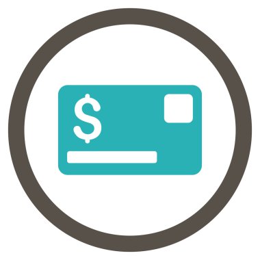 Kredi kartı düz yuvarlak vektör simgesi