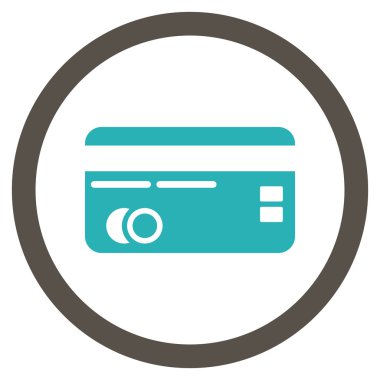 Kredi kartı düz yuvarlak vektör simgesi