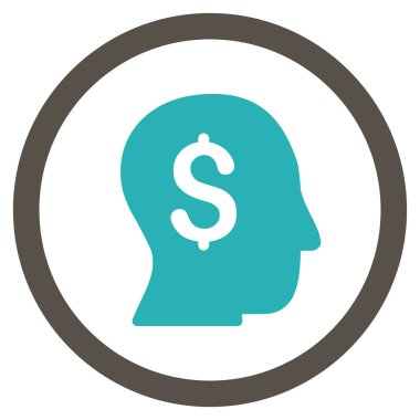 İşadamı düz yuvarlak vektör simgesi