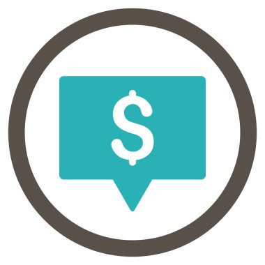 Banka harita işaretçi düz yuvarlak vektör simgesi