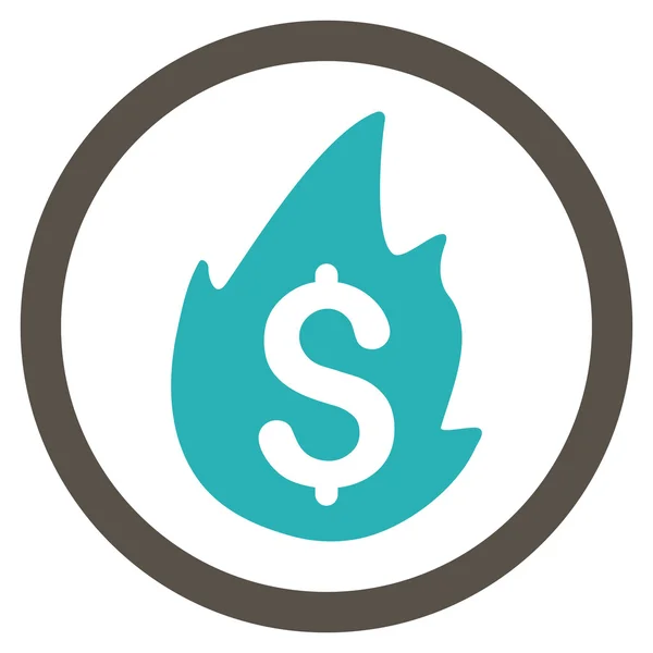 Üzleti tűz katasztrófa sima lekerekített Vector Icon — Stock Vector
