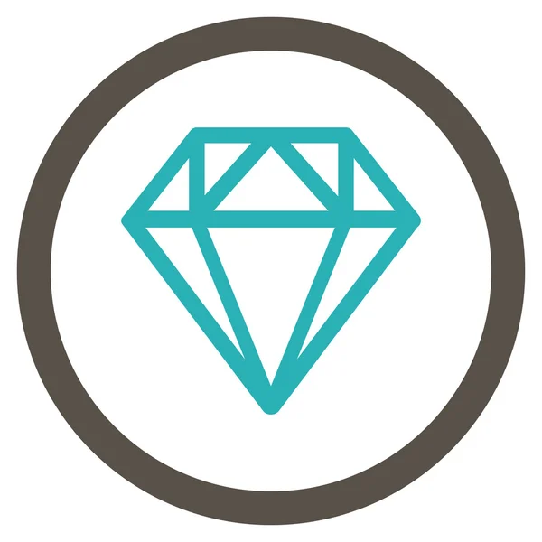 Icono vectorial redondeado plano de diamante — Vector de stock