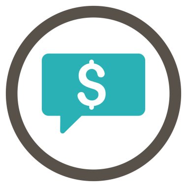 Para ileti düz yuvarlak vektör simgesi