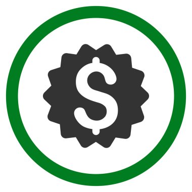 Finansal ödül mühür düz yuvarlak vektör simgesi