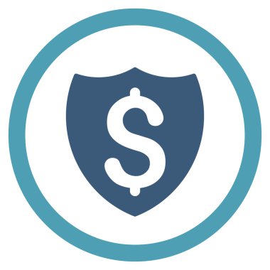 Mali kalkan düz yuvarlak vektör simgesi