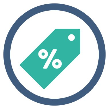 İndirim etiketi düz yuvarlak vektör simgesi