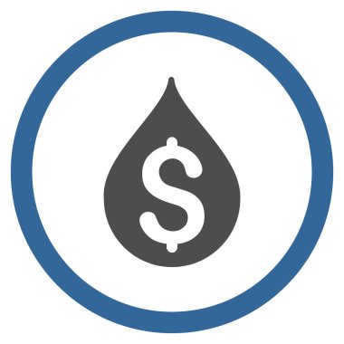 Para damla düz yuvarlak vektör simgesi