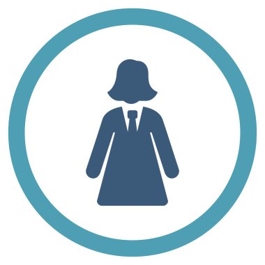 Vektör simge iş kadını düz yuvarlak