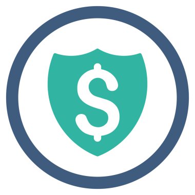 Mali kalkan düz yuvarlak vektör simgesi