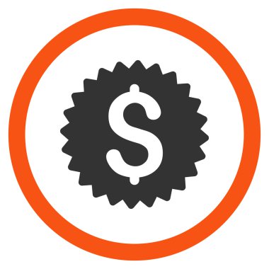 Banka mührü düz yuvarlak vektör simgesi