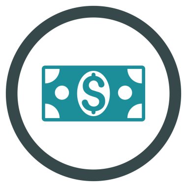 Vektör simge Doları banknot düz yuvarlak