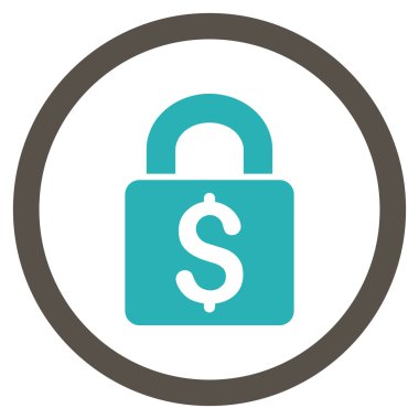 Kilit düz yuvarlak vektör simgesi ödemek