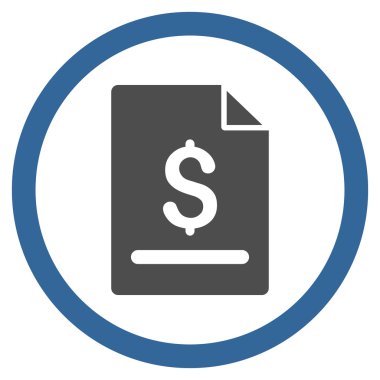 Vektör simge fatura sayfa düz yuvarlak