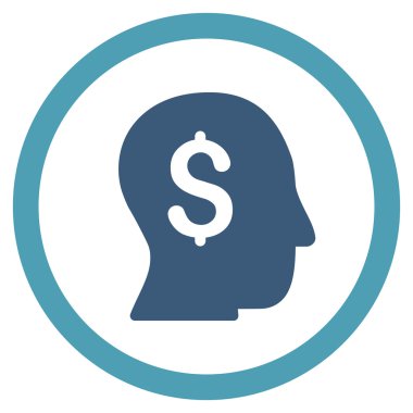 İşadamı düz yuvarlak vektör simgesi