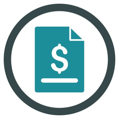 Vektör simge fatura sayfa düz yuvarlak