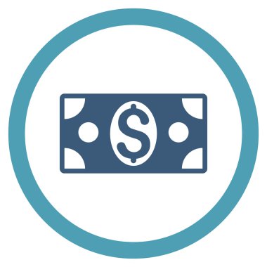 Vektör simge Doları banknot düz yuvarlak