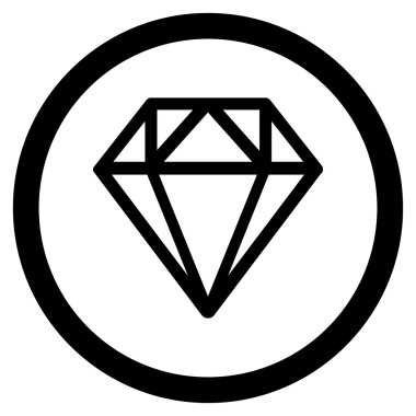 Elmas düz yuvarlak vektör simgesi