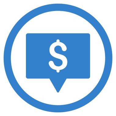Banka harita işaretçi düz yuvarlak vektör simgesi