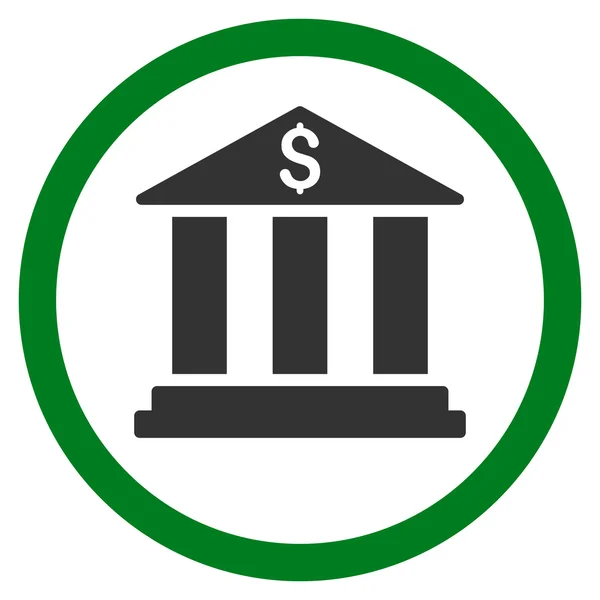 Bank budynek płasko zaokrąglone wektor ikona — Wektor stockowy