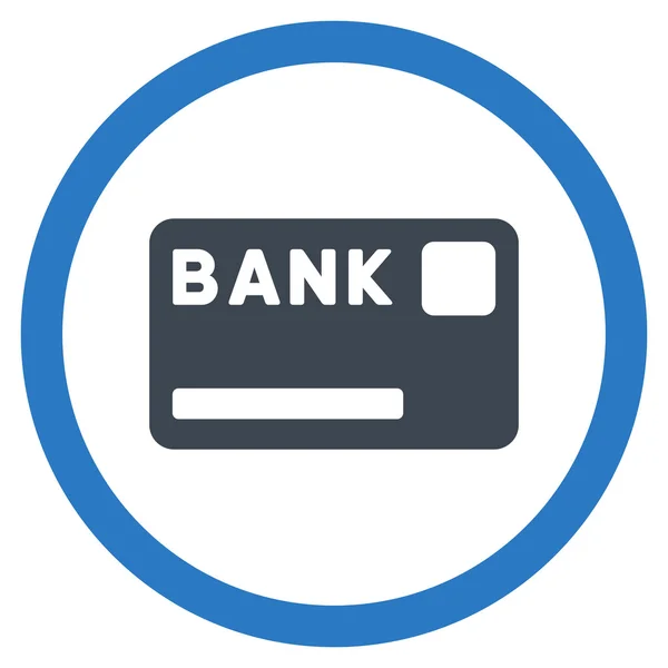 Bankkarte flaches gerundetes Vektorsymbol — Stockvektor