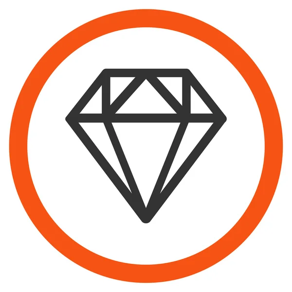 Icono vectorial redondeado plano de diamante — Vector de stock