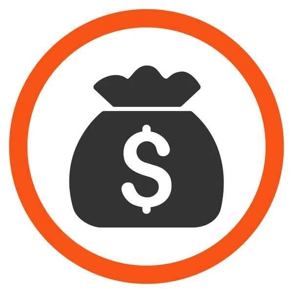 Saco de dinheiro Flat Rounded Vector Icon — Vetor de Stock