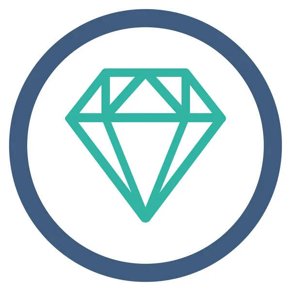 Icono vectorial redondeado plano de diamante — Vector de stock