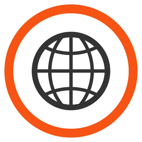 Globe Icona vettoriale arrotondata piatta — Vettoriale Stock