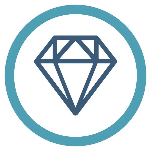 Icono vectorial redondeado plano de diamante — Vector de stock
