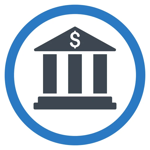 Bankovní budova ploché zaoblené vektorové ikony — Stockový vektor