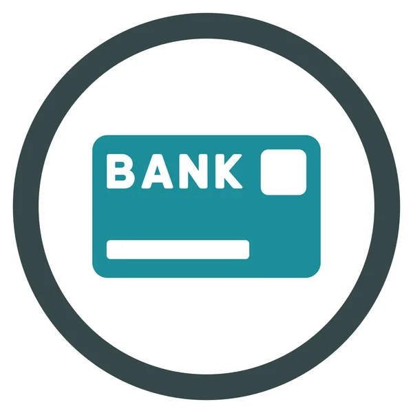 Cartão bancário Flat Rounded Vector Icon — Vetor de Stock